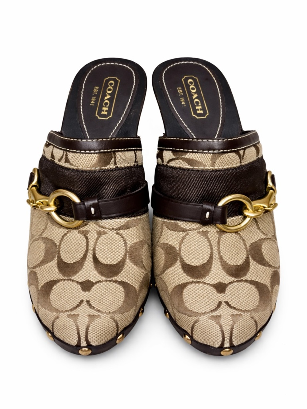 Coach Sutton Y2K Monogram Clog Heels Size 9